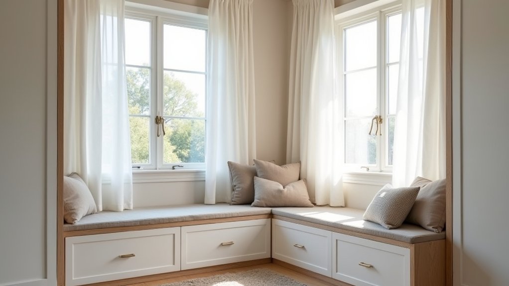 built in window seat storage