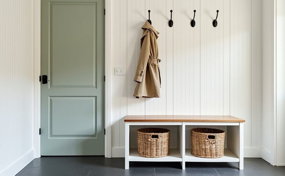 clean neutral mud room