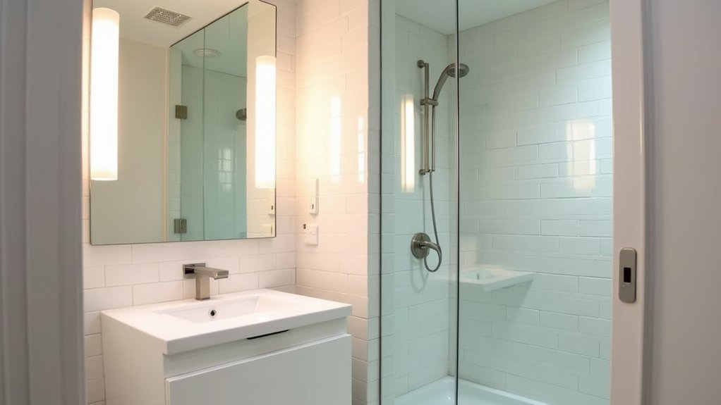 enhanced lighting and wider mirror