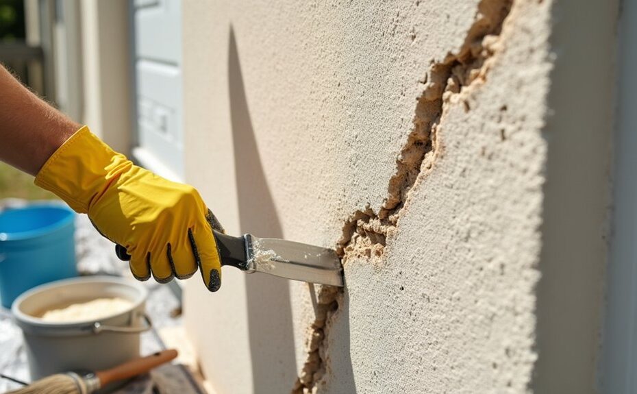 fixing exterior wall damage