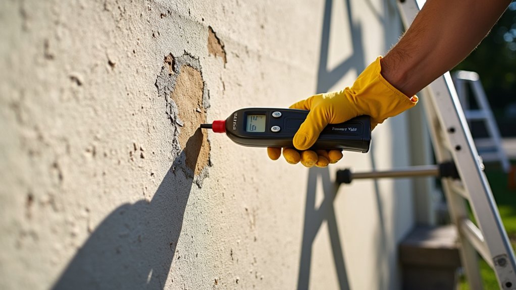 inspect walls for damage