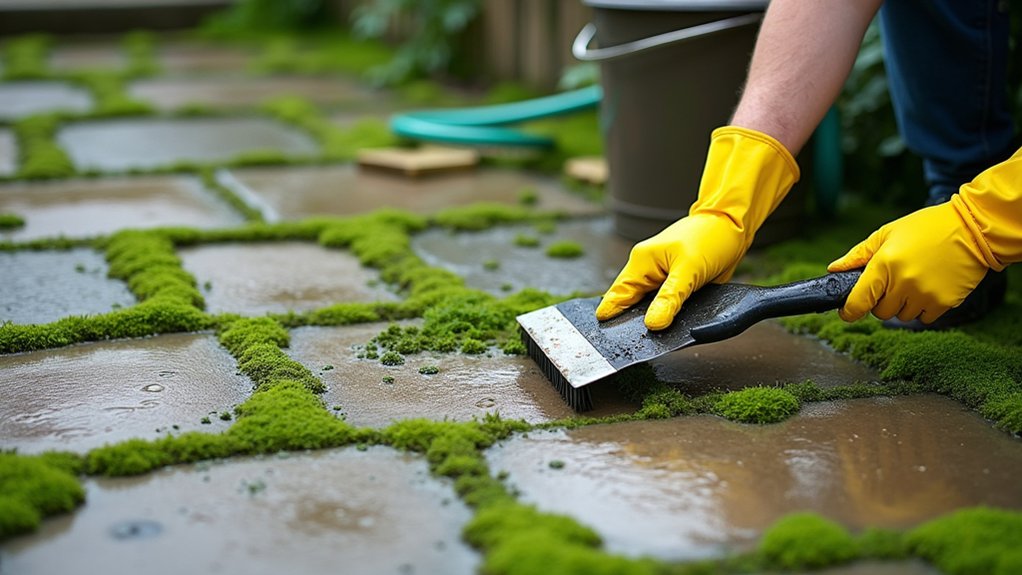 manual moss removal technique