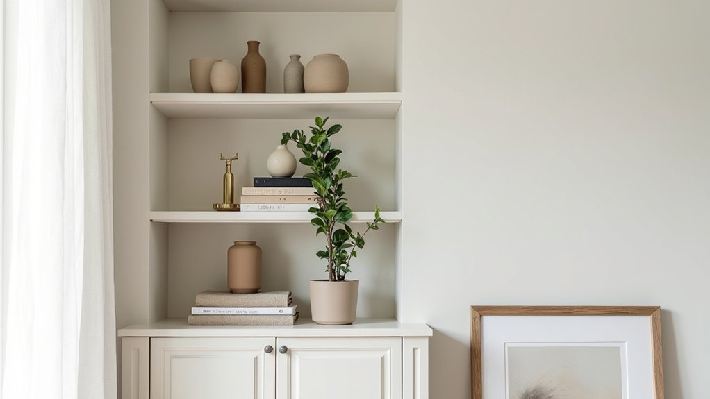 stylish organized minimal shelves